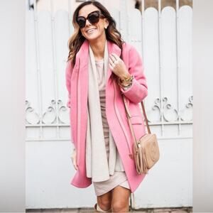 J Crew Pink Wool Cocoon Coat